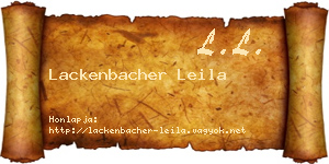 Lackenbacher Leila névjegykártya